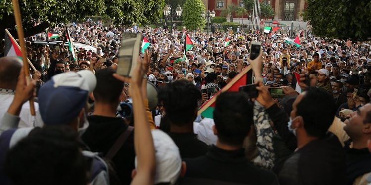 En signe de refus de la visite visite de Gantz, 27 villes marocaines manifestent