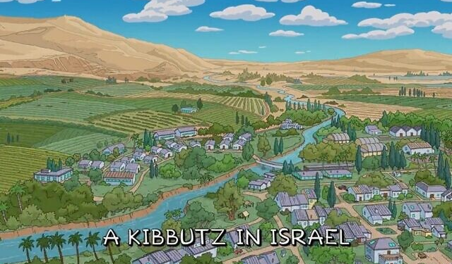 Un kibboutz pittoresque israélien dans les Simpson