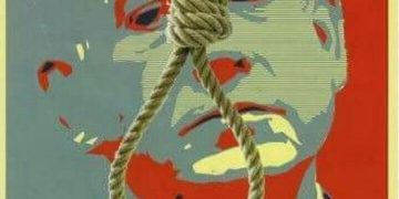 La gauche israélienne humaniste accroche des photos de Netanyahou avec un crucifix et une corde de pendu dans une école