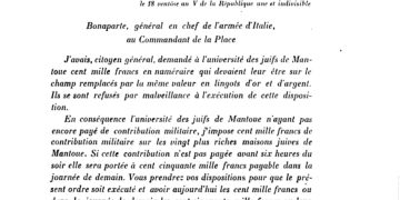 Quand Bonaparte extorquait de l&rsquo;argent aux juifs de Mantoue