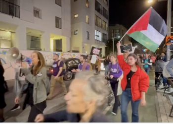 Des gauchistes israéliens manifestent avec le drapeau palestinien pendant que des Arabes, le même jour, tuaient des juifs