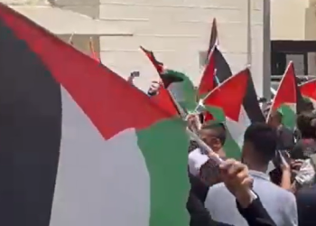 Karma : non loin du lieu de l&rsquo;attentat, des gauchistes juifs manifestent avec le drapeau de l&rsquo;OLP