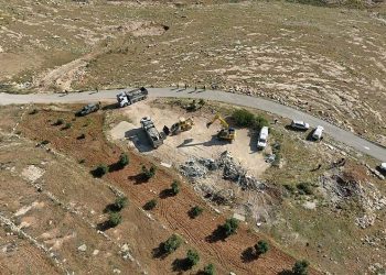 L&rsquo;administration civile a démoli une école arabe construite illégalement dans la Judée réservée à Israël dans les Accords d&rsquo;Oslo