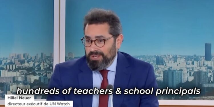 Hillel Neuer sur France Info : « L’UNRWA a soutenu le rêve des Palestiniens de démanteler Israël »