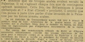 Libération du 16 et 17 mai 1948 : « Les Syriens et les Egyptiens ont attaqué la Palestine »