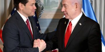 ירון אברהםראש הממשלה נתניהו עם מזכיר המדינה האמריקני, מרקו רוביו, בבלייר האוס בוושינגטון. צילום: אבי אוחיון, לע״מ@N12cha...