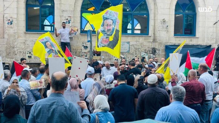 مظاهرة في مدينة نابلس نصرة للقائد مروان البرغوثي بعد تهديده من "بن غفير" وإسنادا للأسرى الذين يعيشون في ظروف قاسية داخل ...