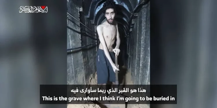 La famine à Gaza oui, pour les otages israéliens dans les tunnels sombres du Hamas