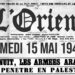 Les Juifs ont colonisé la Palestine ? Le journal L’Orient le jour du 15 mai 48 affirme le contraire