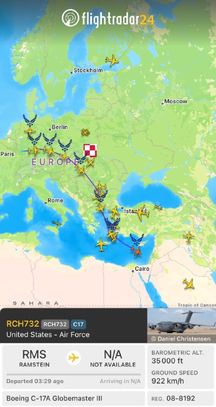 מבזקן 12שישה מטוסי C-17 של חברת בואינג צפויים לנחות בתל אביב לפני ביקורו של הנשיא טראמפ. מטוסים אלו לרוב משמשים לתובלה א...