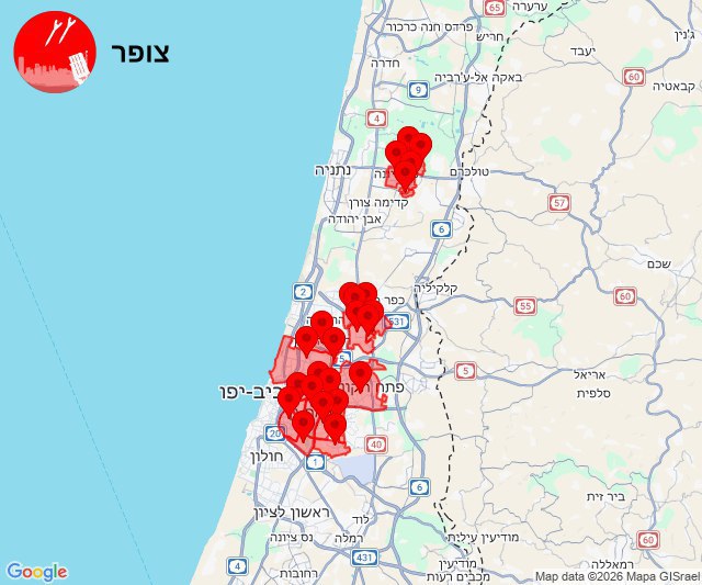 מבזקן 12מפת האזעקות במרכז@N12chat...