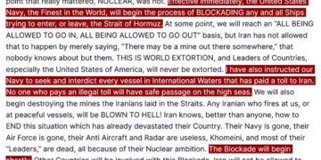 Trump ordonne (enfin) le blocus de l&rsquo;Iran