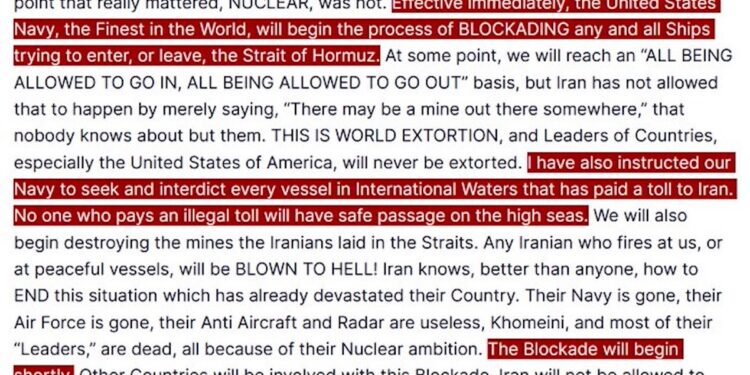 Trump ordonne (enfin) le blocus de l&rsquo;Iran